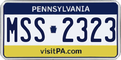 PA license plate MSS2323