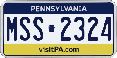 PA license plate MSS2324