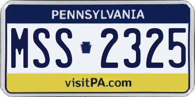 PA license plate MSS2325