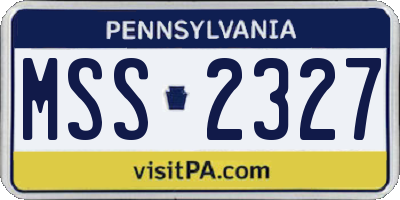 PA license plate MSS2327