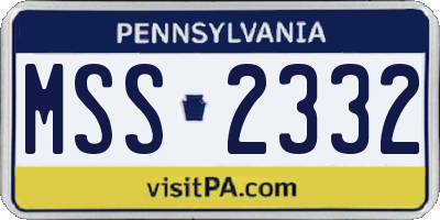 PA license plate MSS2332