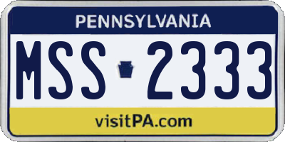 PA license plate MSS2333