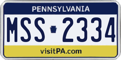 PA license plate MSS2334