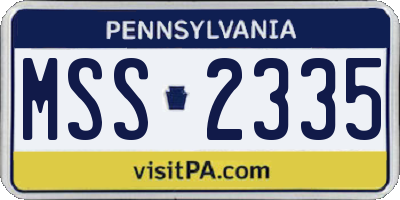 PA license plate MSS2335