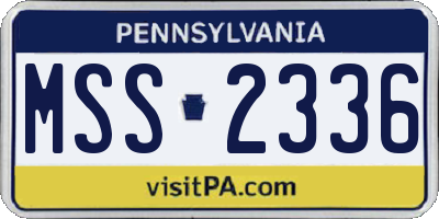 PA license plate MSS2336