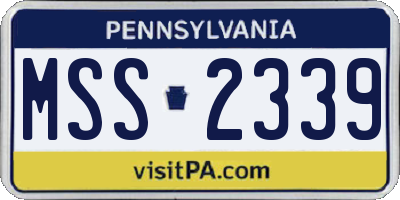 PA license plate MSS2339