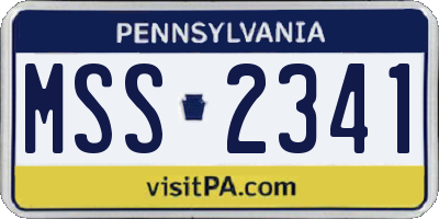 PA license plate MSS2341