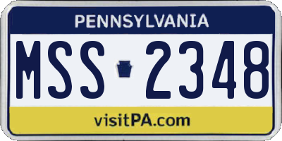 PA license plate MSS2348