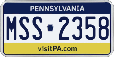 PA license plate MSS2358