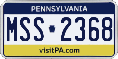 PA license plate MSS2368