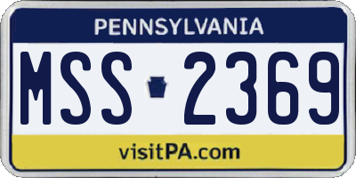 PA license plate MSS2369