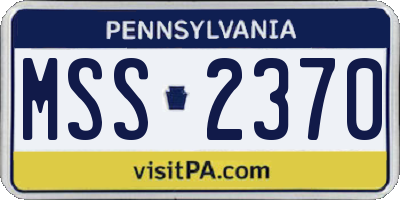 PA license plate MSS2370