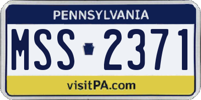 PA license plate MSS2371
