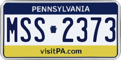PA license plate MSS2373