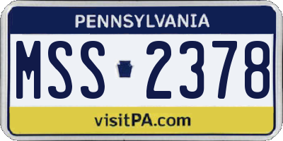 PA license plate MSS2378