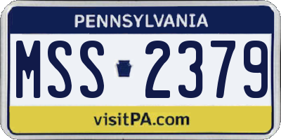 PA license plate MSS2379