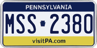 PA license plate MSS2380