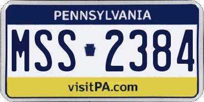 PA license plate MSS2384