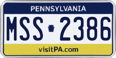 PA license plate MSS2386