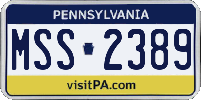 PA license plate MSS2389
