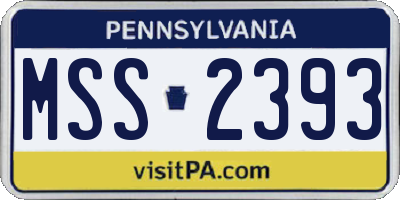 PA license plate MSS2393