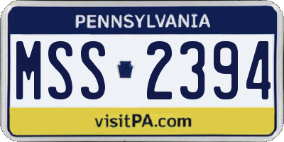 PA license plate MSS2394