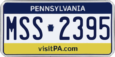 PA license plate MSS2395