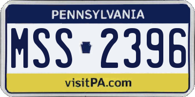 PA license plate MSS2396