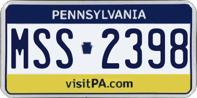 PA license plate MSS2398