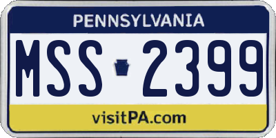PA license plate MSS2399