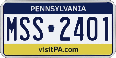 PA license plate MSS2401