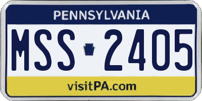 PA license plate MSS2405