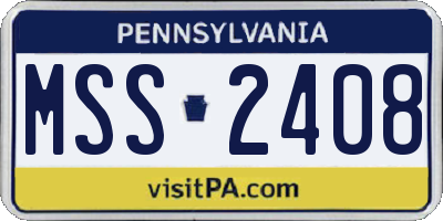 PA license plate MSS2408