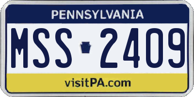 PA license plate MSS2409