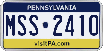 PA license plate MSS2410