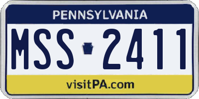 PA license plate MSS2411