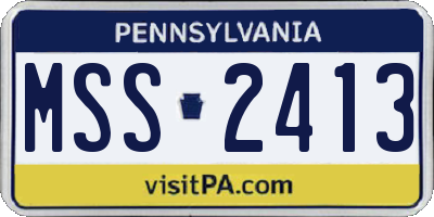 PA license plate MSS2413