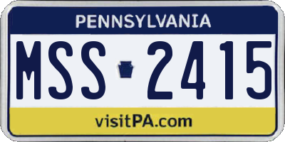 PA license plate MSS2415