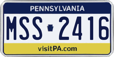 PA license plate MSS2416