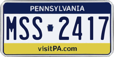 PA license plate MSS2417