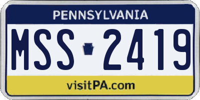 PA license plate MSS2419