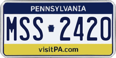 PA license plate MSS2420