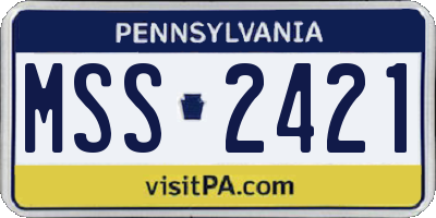 PA license plate MSS2421