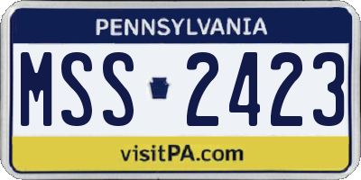 PA license plate MSS2423