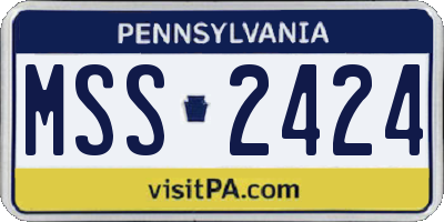 PA license plate MSS2424