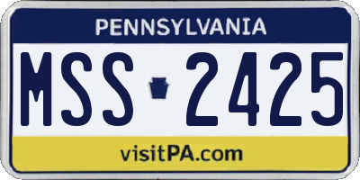 PA license plate MSS2425