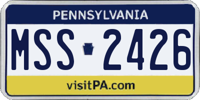 PA license plate MSS2426