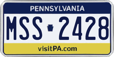 PA license plate MSS2428