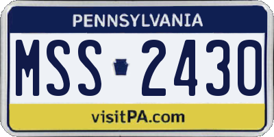 PA license plate MSS2430