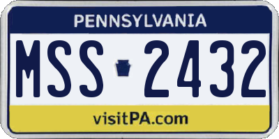 PA license plate MSS2432